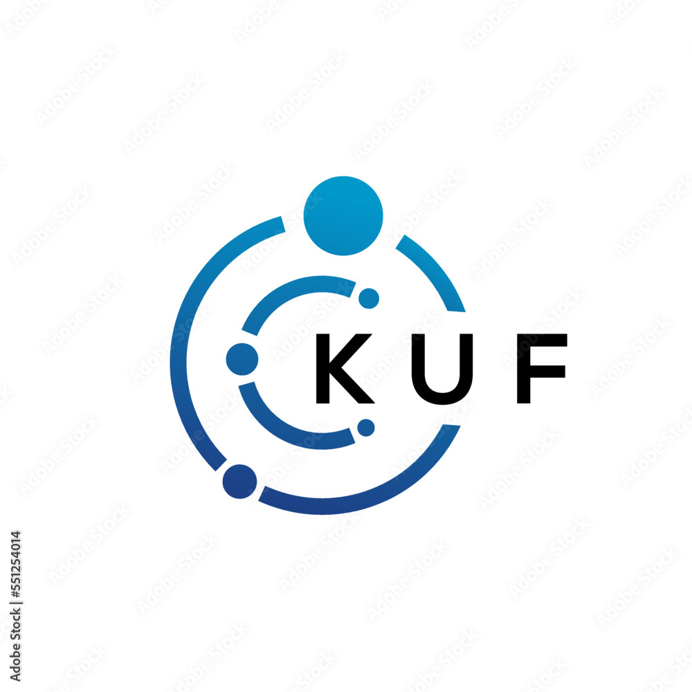 KUF letter technology logo design on white background. KUF creative initials letter IT logo concept. KUF letter design. KUF letter technology logo design on white background. KUF creative initials letter IT logo concept. KUF letter design.