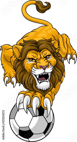 Lion Soccer Football Animal Sports Team Mascot