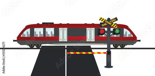 Rail road crossing. vector illustration
