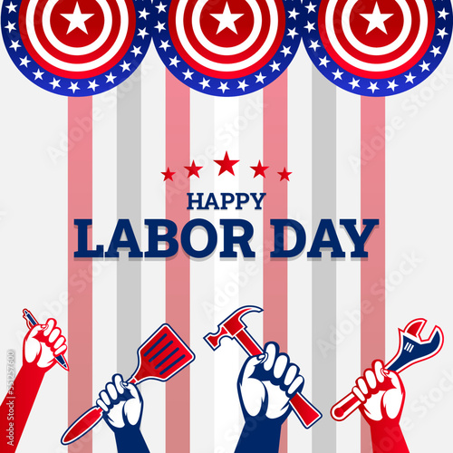  labor day background in flat style