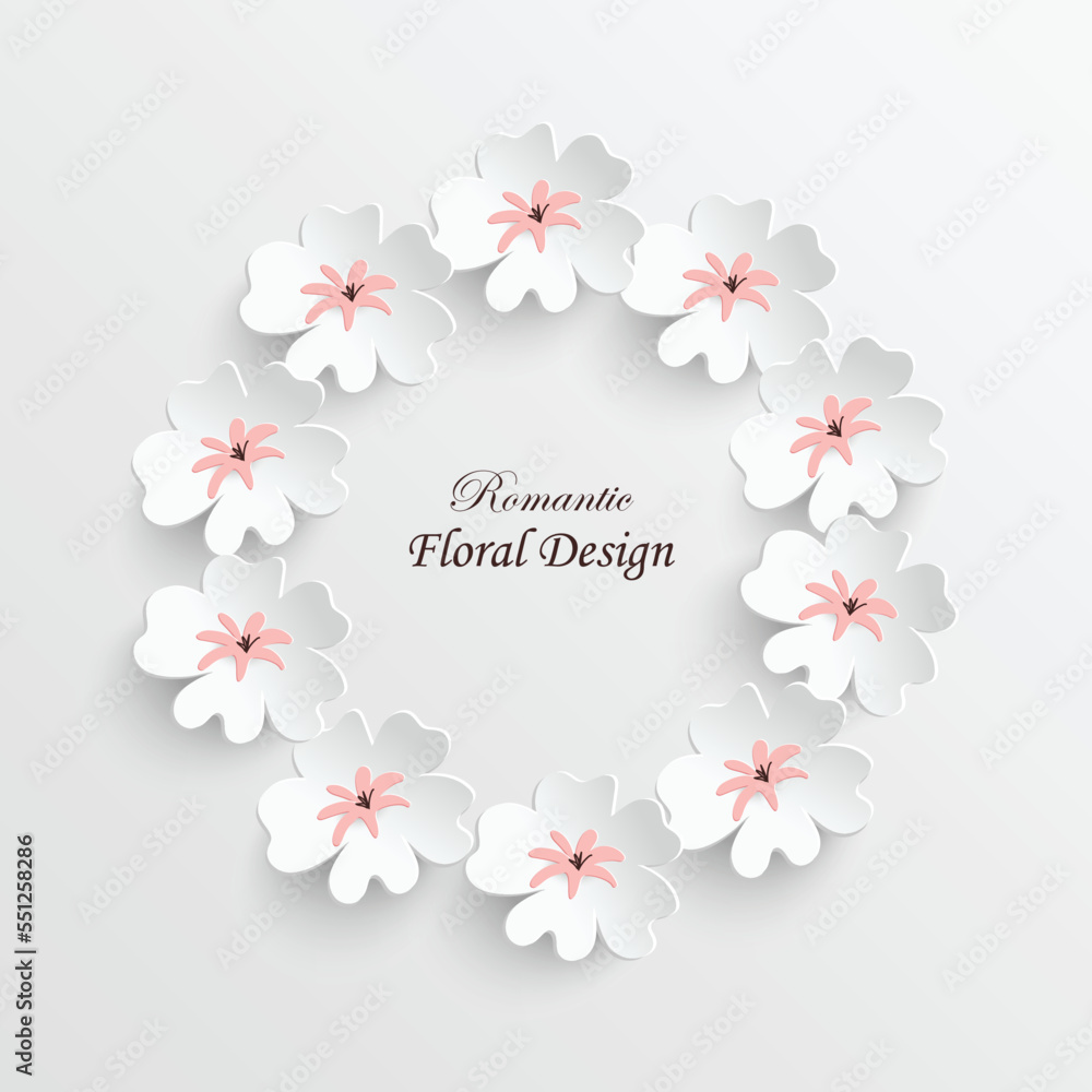 Paper flower. Round frame with abstract cut flowers. White rose. Wedding decorations. Decorative bridal bouquet. Paper flower. Round frame with abstract cut flowers. White rose. Wedding decorations. Decorative bridal bouquet.