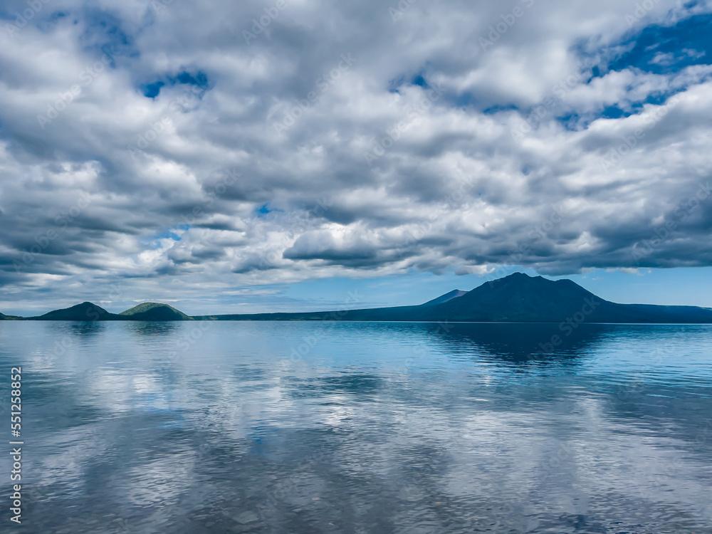 Lake Shikotsu with magnificent clouds