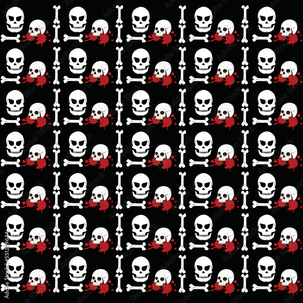 Skeleton seamless pattern vector Skeleton seamless pattern vector