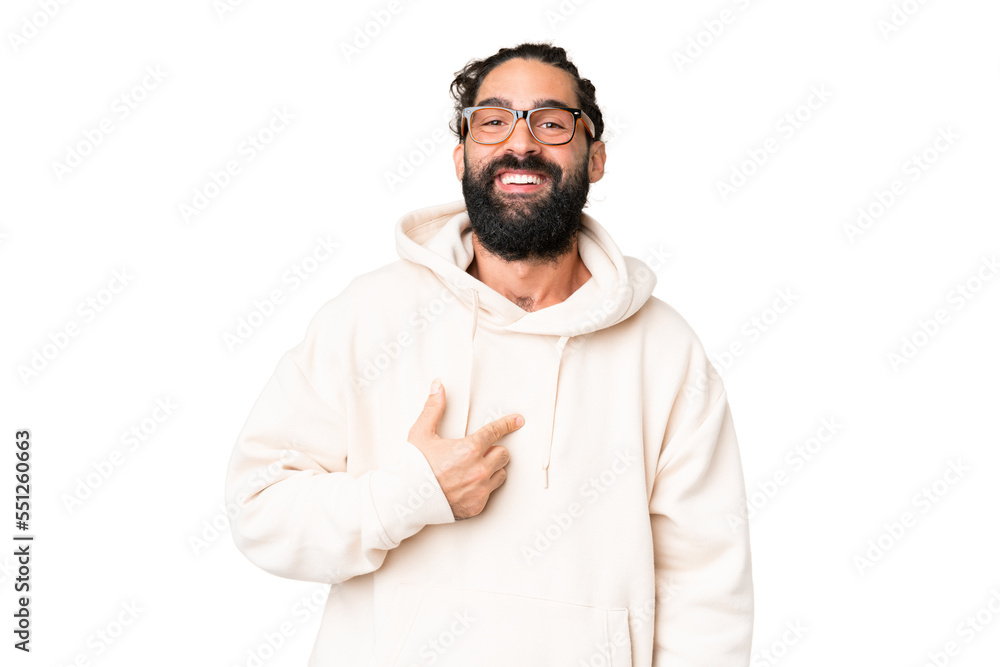 Young man with beard over isolated chroma key background with surprise facial expression Young man with beard over isolated chroma key background with surprise facial expression