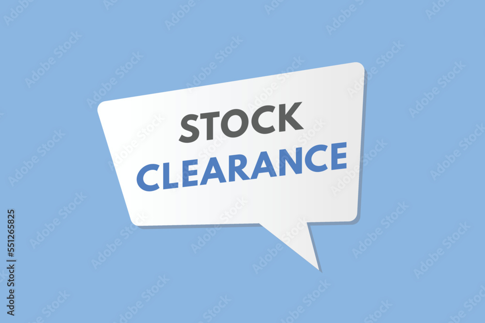 stock clearance text Button. stock clearance Sign Icon Label Sticker Web Buttons
