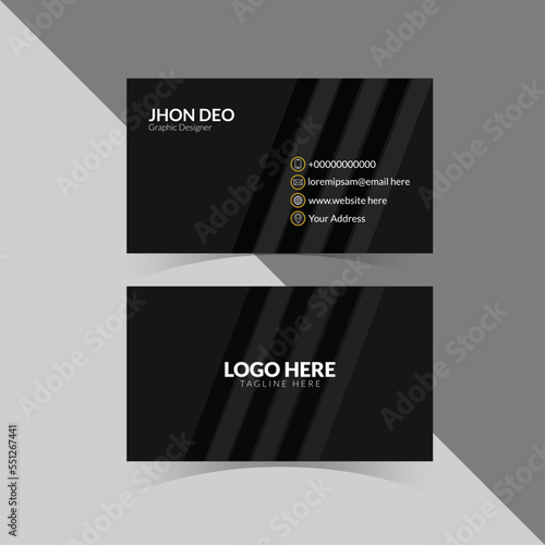 Black corporate minimal business card template