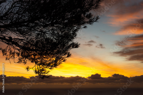 Sunrise with clouds in autumn in Mallorca