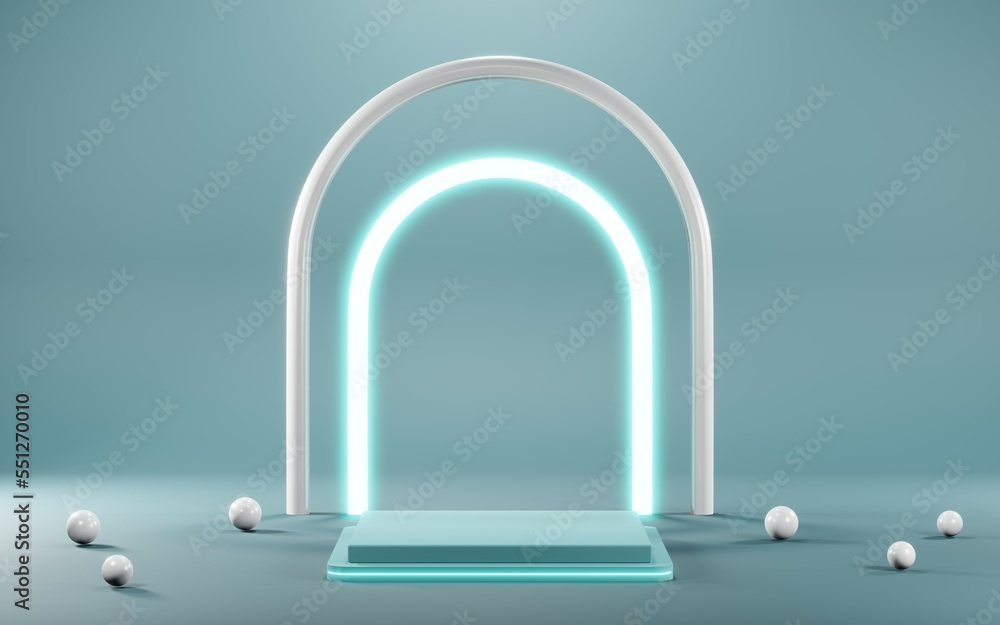 3D render of Podium background in blue tones for displaying cream products. cosmetics 3D render of Podium background in blue tones for displaying cream products. cosmetics