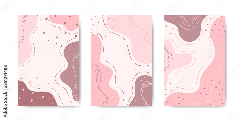 Hand drawn aesthetic abstract doodle background collection