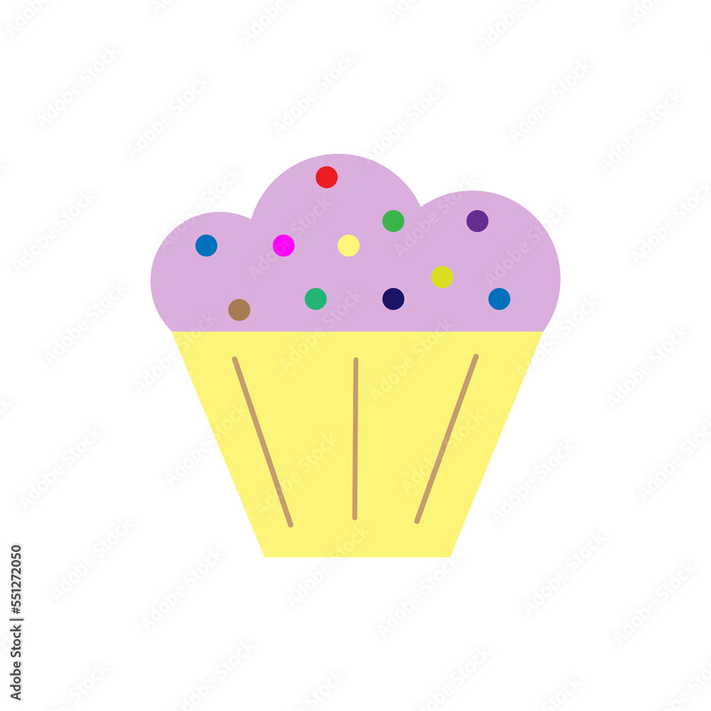 Donut with sprinkles on a white background. Vector illustration. Donut with sprinkles on a white background. Vector illustration.
