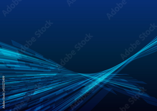 motif de lignes de courbe de technologie abstraite sur fond de couleur bleu foncé