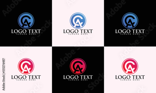 AC letter monogram emblem style vector logo template. Ac letter design logotype icon concept. Ac letter logo design