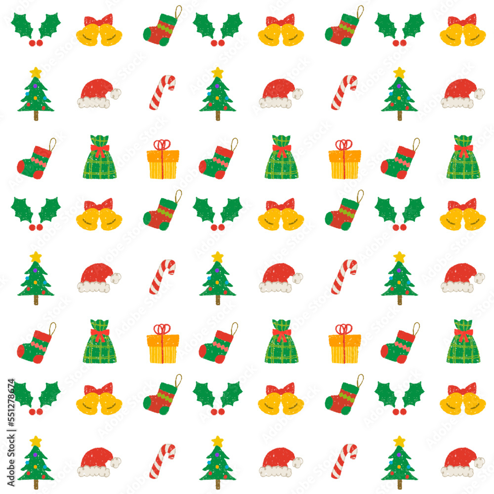 手描きのクリスマスイラストのパターン 手描きのクリスマスイラストのパターン