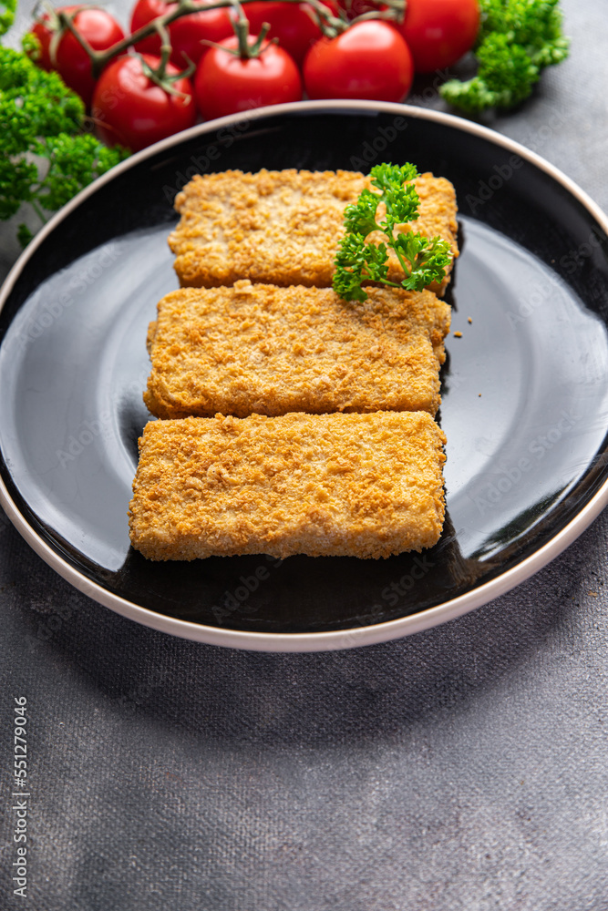 fish stick seafood deep fried snack meal food snack on the table copy space food background rustic top view