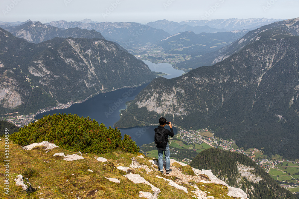 Fototapeta premium View to Hallstatt from Dachstein mountain