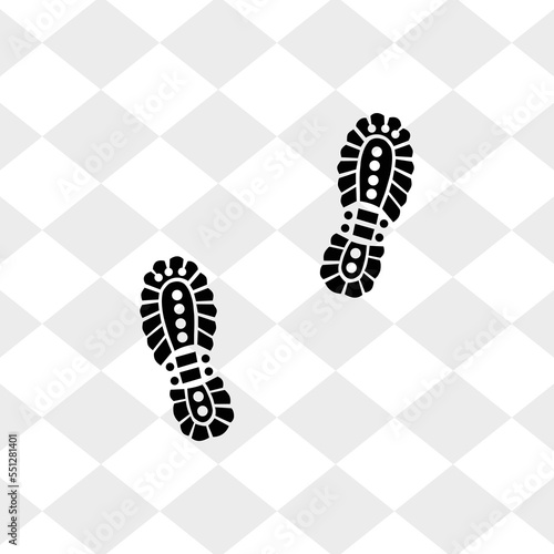 pair of boot tracks simple black flat vector illustration
