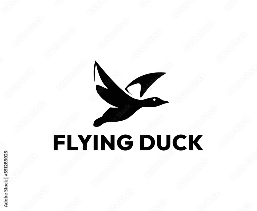 Simple Flying Duck Logo Design Template Simple Flying Duck Logo Design Template