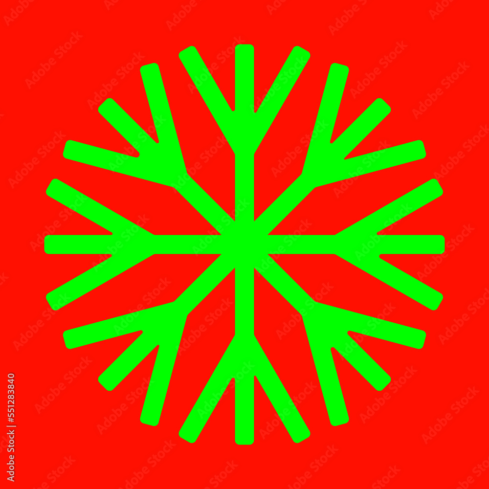 christmas snowflake on red background