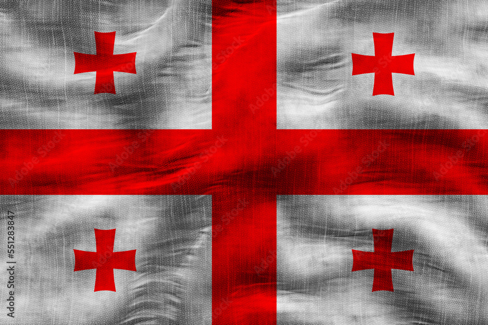 National flag of Georgia. Background with flag of Georgia National flag of Georgia. Background with flag of Georgia