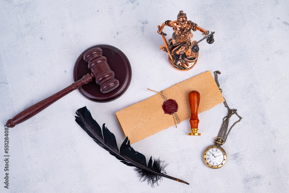 Notary's public pen and stamp on testament and last will. Notary public tools Notary's public pen and stamp on testament and last will. Notary public tools