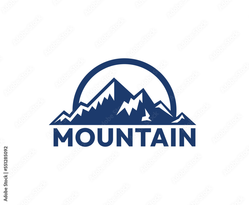 Simple Minimalist Mountain Logo Design Template