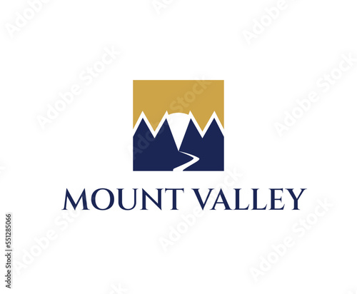 Simple Letter Shape MV Business Logo design Template