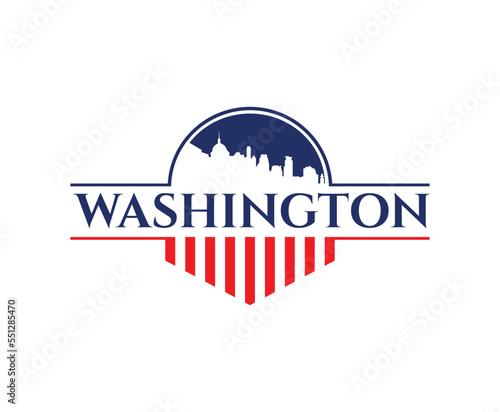 Washington DC Skyscraper Logo Design Template