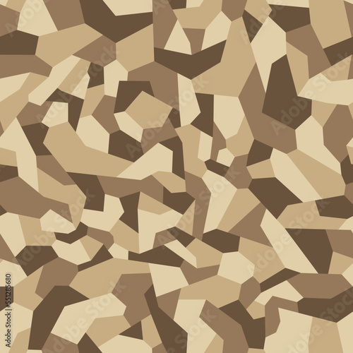 Geometric camouflage seamless pattern. Abstract modern military urban camo texture for fabric and fashion print. Vector background.