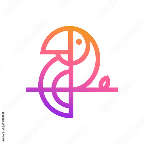 Toucan Bird Gradient Logo Design