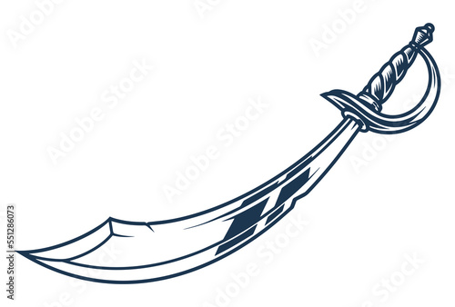 Pirate saber monochrome vintage emblem