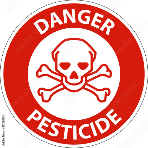 Danger Pesticide Symbol Sign On White Background