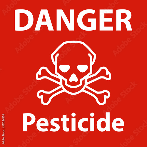 Danger Pesticide Symbol Sign On White Background