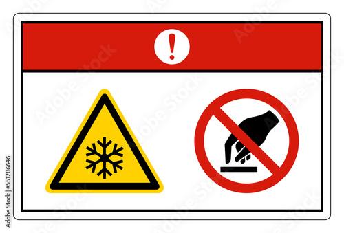 Danger Extremely Cold Surface Do Not Touch Symbol Sign On White Background