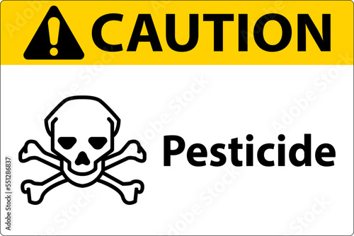 Caution Pesticide Symbol Sign On White Background