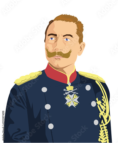 Retrato caricatura em vetor do Kaiser Wilhelm II da Alemanha photo
