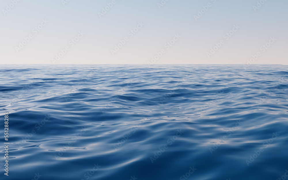 Fototapeta premium Empty water surface, 3d rendering.