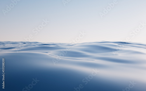 Empty water surface, 3d rendering.