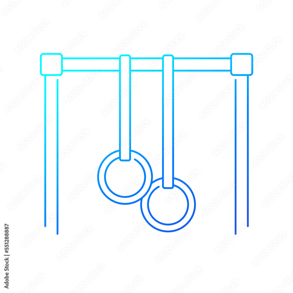 Bar with gymnastics rings linear icon Bar with gymnastics rings linear icon