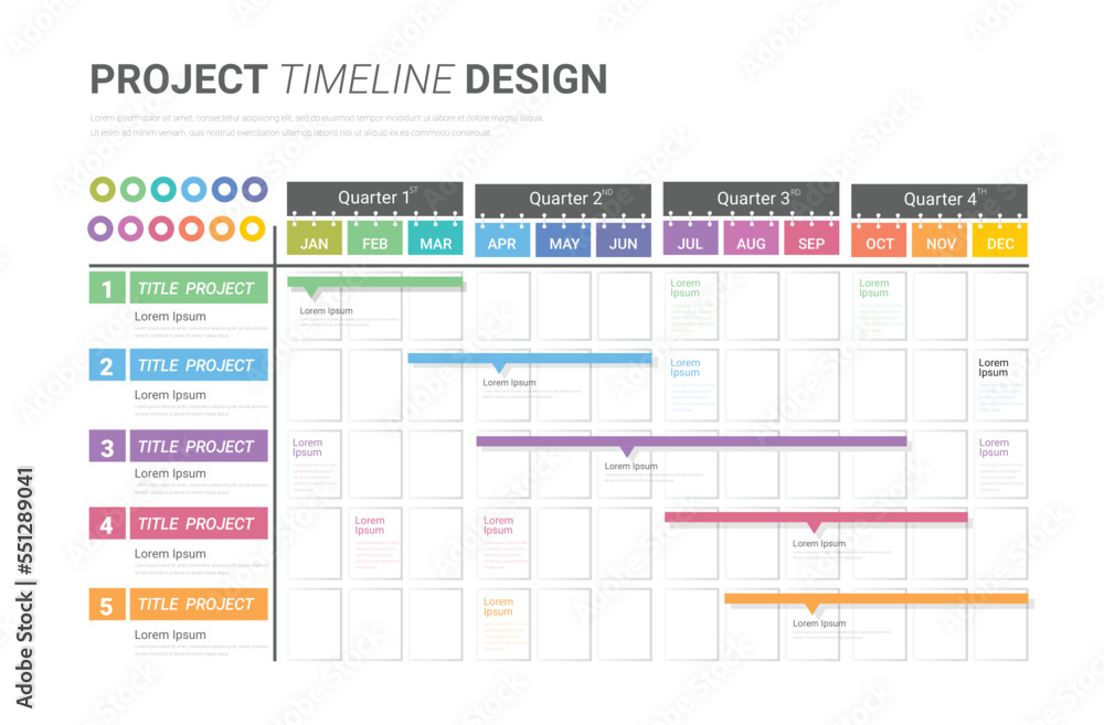 Calendar planner for 12 months or timeline chart. Concept of schedule