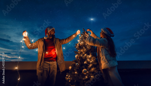 couple celebrating Christmas