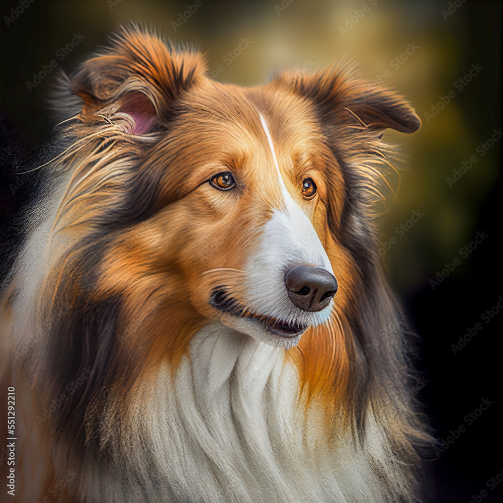 portrait of a border collie dog generative ai illustration