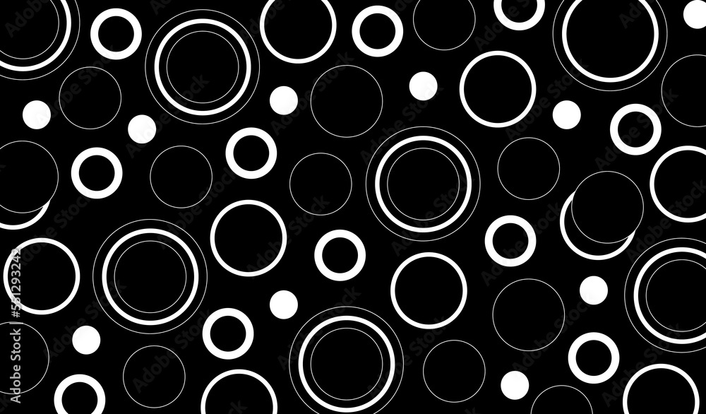 Abstract background with black round shape use difference size Dot pattern wallpaper decoration use Abstract circle design vary beautiful