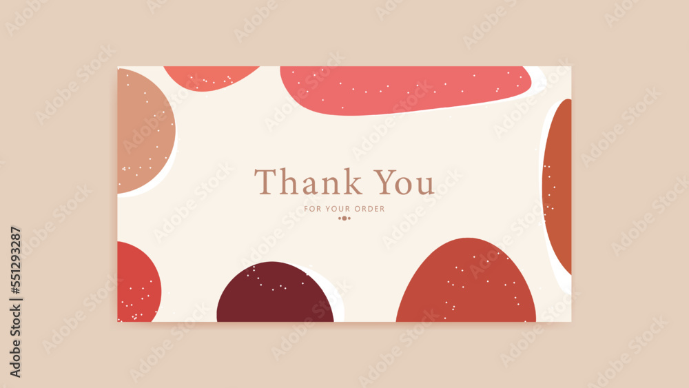 thank you card template, with abstract design. customer business card
