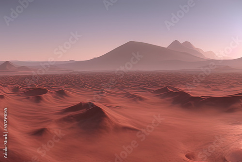 a desert with a mountain in the distance  a detailed matte painting