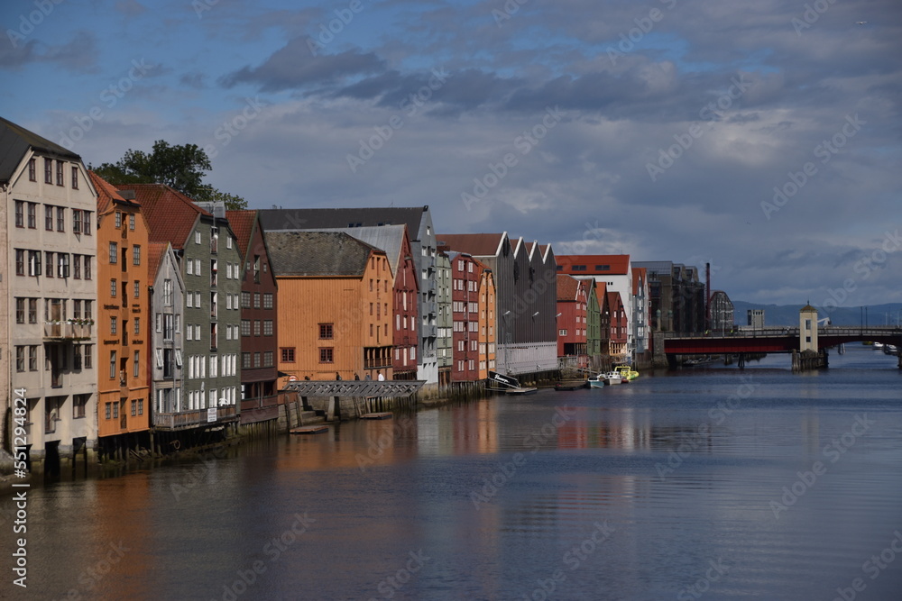 Trondheim colourful wharfs