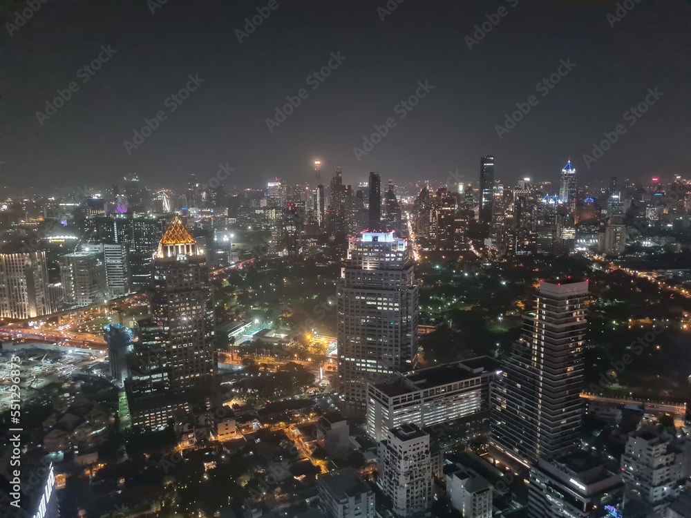 Bangkok night sky view