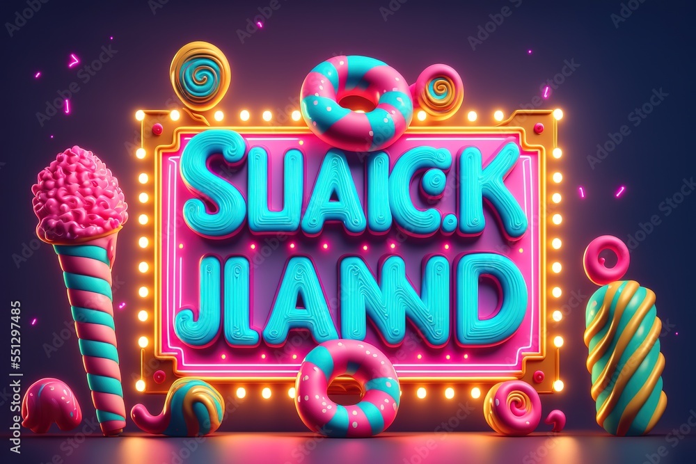 Sweet candy land. Cartoon game background. 3d vector illustration. Sweet candy land. Cartoon game background. 3d vector illustration.