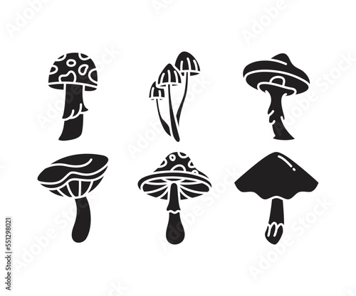 mushroom icons set vector illustration