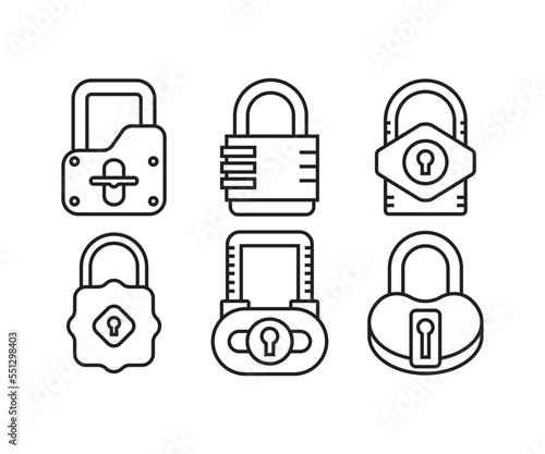 padlock icons set vector illustration