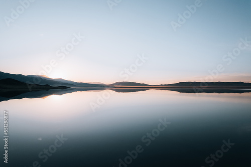 sunrise reflection over the lake